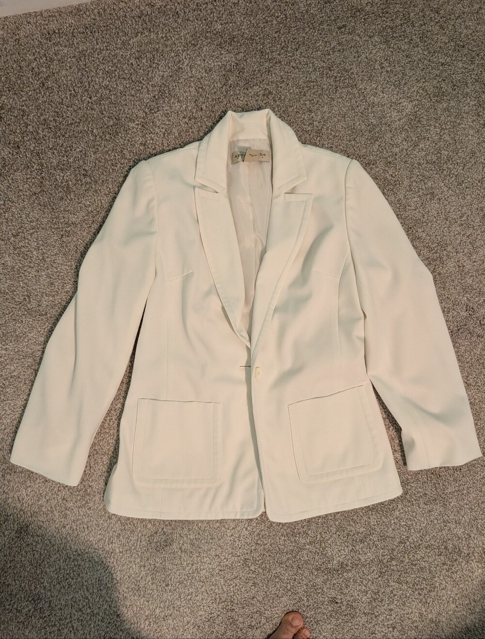 Apostrophe VINTAGE Cream Single-Button Blazer SIZE 4 VGUC